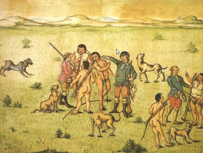 Fila brasileiro 1700-as évek: Békés találkozás az indiánokkal